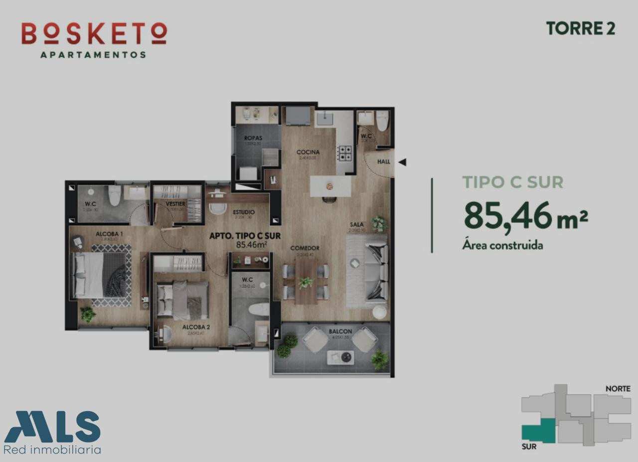 Exclusivo apartamento en planos en un sector de gran valorización en Envigado. envigado - loma de las brujas