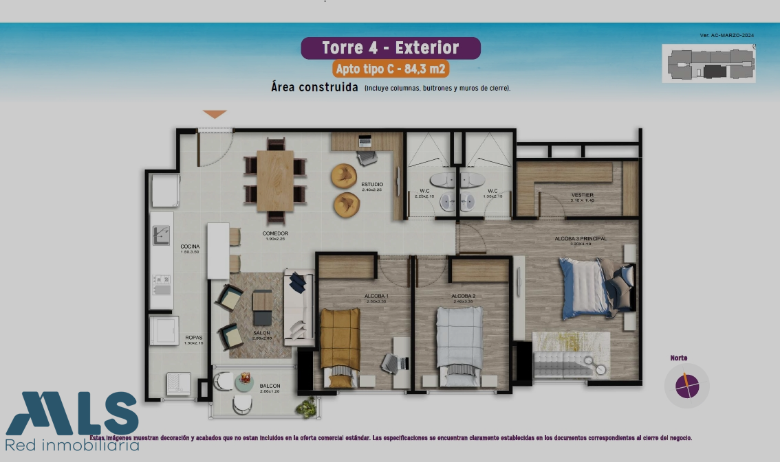 SE VENDE APARTAMENTO EN ACUARELA DEL PARQUE medellin - calasanz