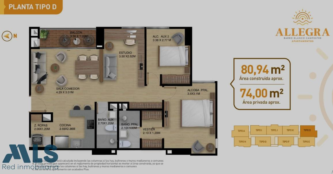 Apartamento en venta nuevo en sector Barro Blanco - Rionegro rionegro - v barro blanco